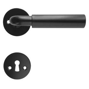 Door handle Funkis 383 w/set (1980+81) Black Lacquer Ø20mm