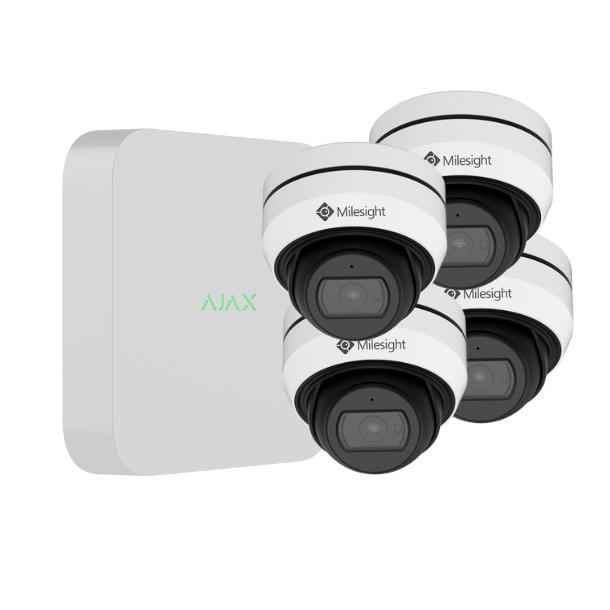 Ajax NVR video pakke m. 4 stk. Milesight kamaera