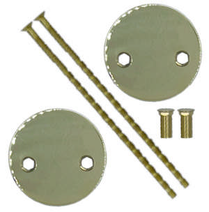 Blindskilte sæt 1975 Plan m/M4-skruer cc30 Messing Poleret Uden lak Ø50