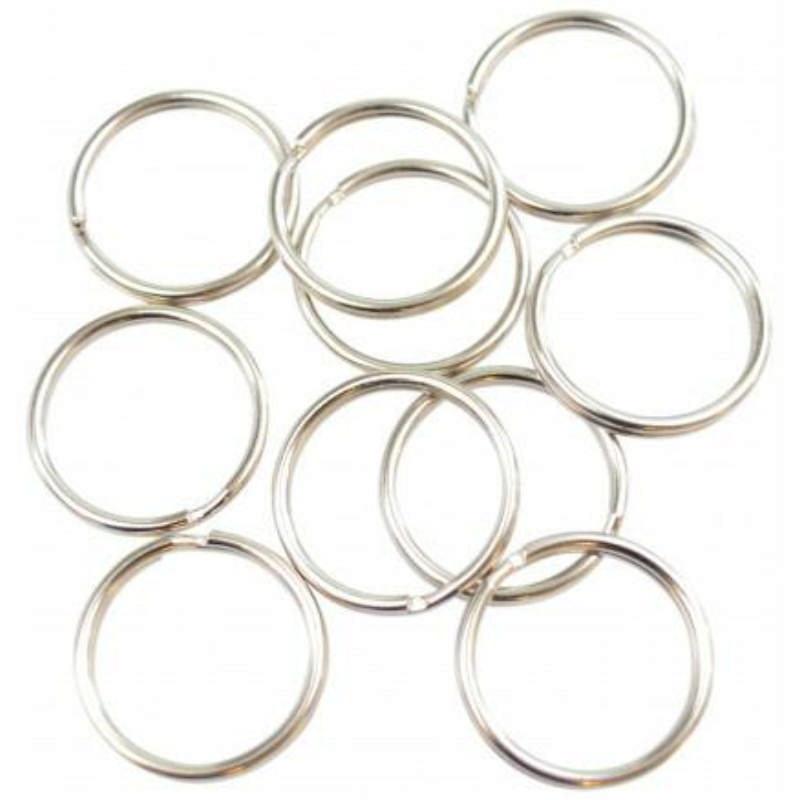 Forniklede nøgleringe 
12 mm, æske med 100 stk