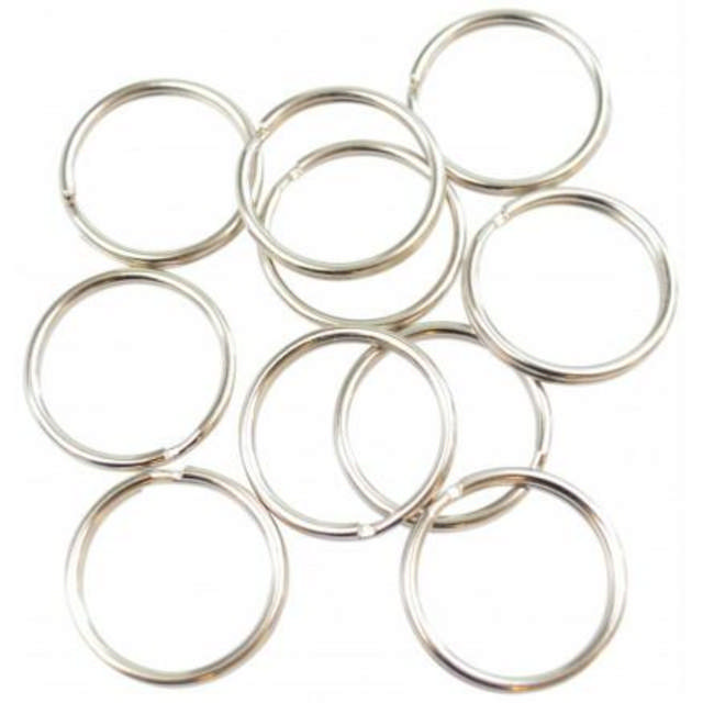 Forniklede nøgleringe 
12 mm, æske med 100 stk