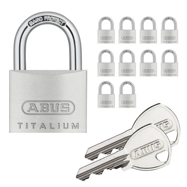 ABUS hængelås Titalium 64TI/40 KA6414 (Sæt a 11 låse og 2 nøgler)