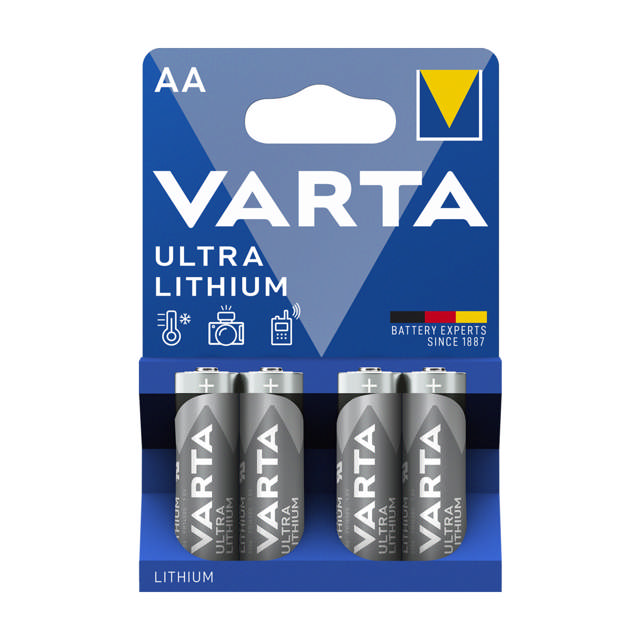 Varta Ultra Lithium AA 4 stk pakning