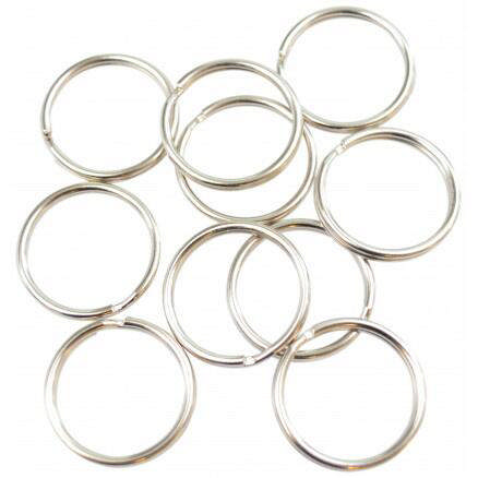 Nøglering 38mm forniklet - Pose med 15 stk