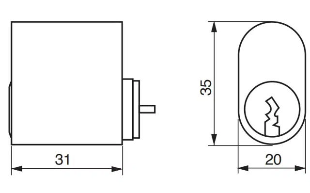 Ruko Cylinder RD1660 Rustfrit look (183002)