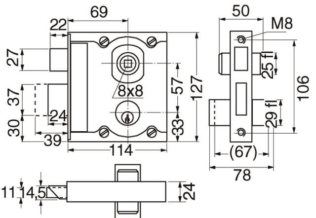 Ruko gitterportslås 5908 h