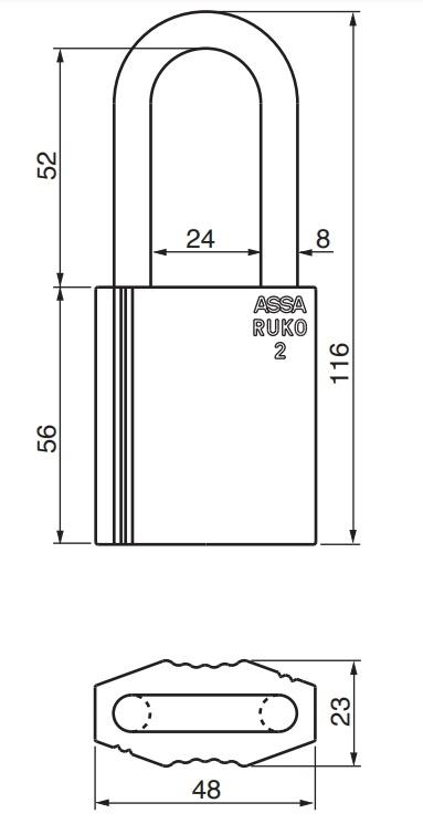 Ruko padlock RD2644 KL 2 w/forl M hanger D1200