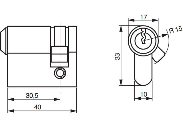 Ruko cylinder RD1600 Rustfrit look +0 