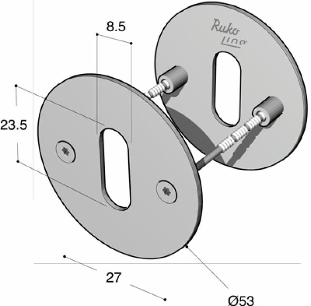 Ruko-Line key tag CC27 incl. M4x75mm screws