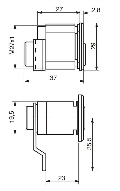 cylinder RG1607 Poleret Krom Højre