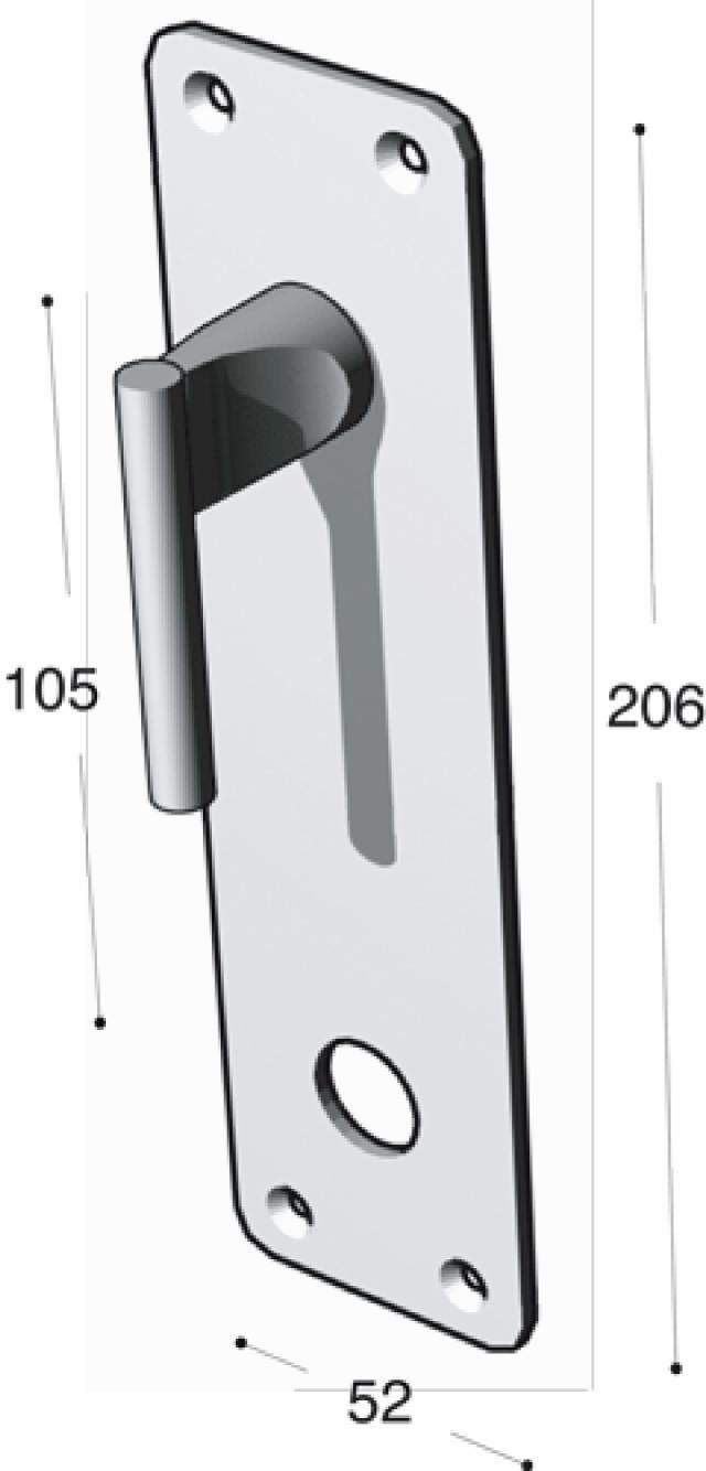 Ruko-Line Langskilt 52mm - dørgrebshul / Handicap vrider
