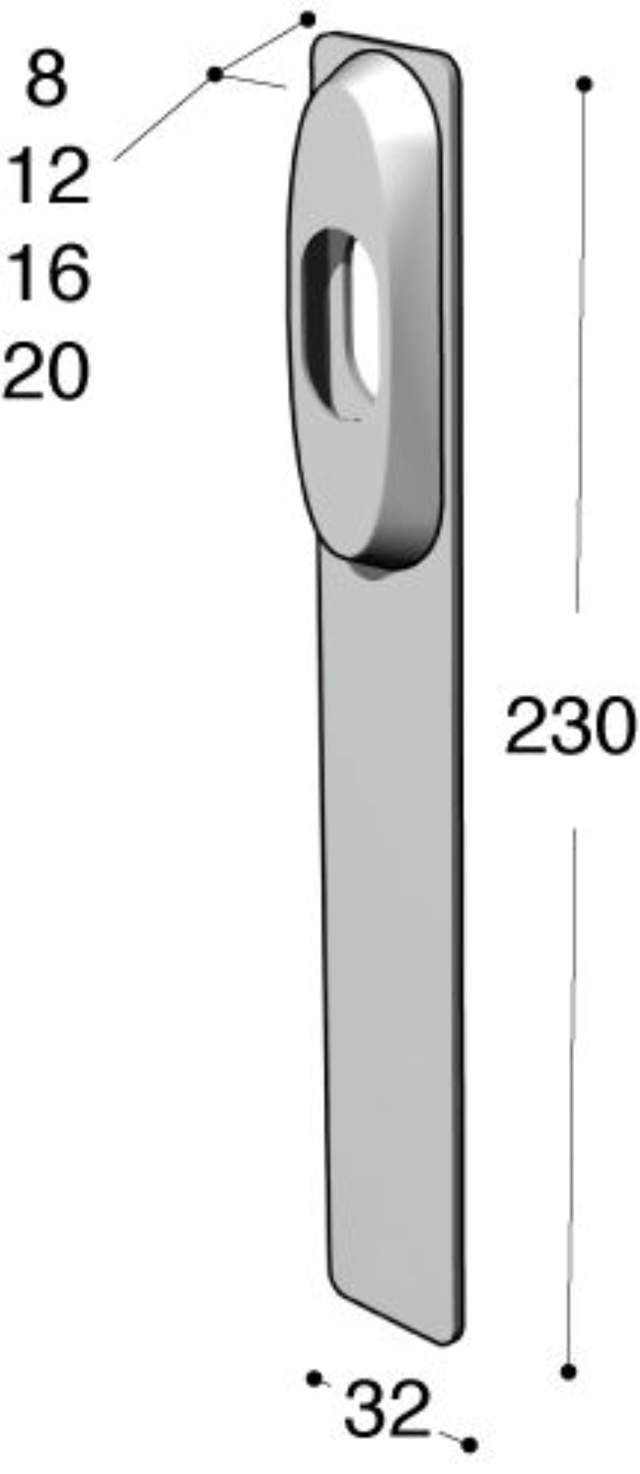 Ruko-Line smalprofil langskilt udv, cyl/blind 8mm cc115mm