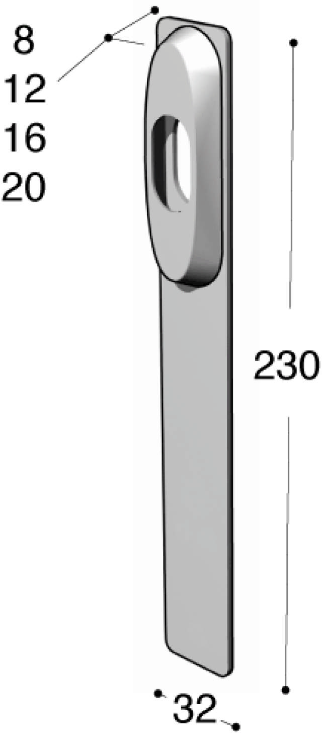 Ruko-Line smalprofil langskilt udv, cyl/blind 8mm cc115mm