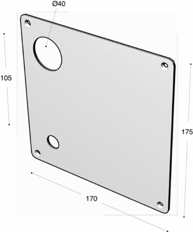 Ruko-Line Firk.skilt,dørgrebshul / 40mm , Højre