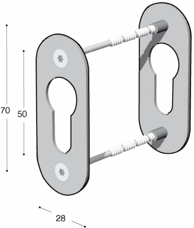 Ruko-Line Cylinderrosetter DIN/Smalprofil Inkl. M4x75 skruer