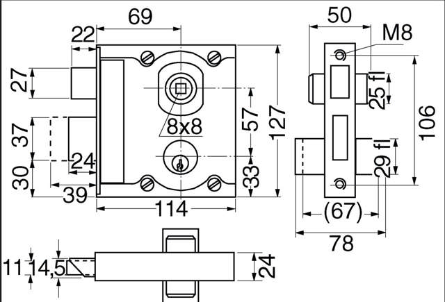 Ruko låsekasse 5908 h u/cyl