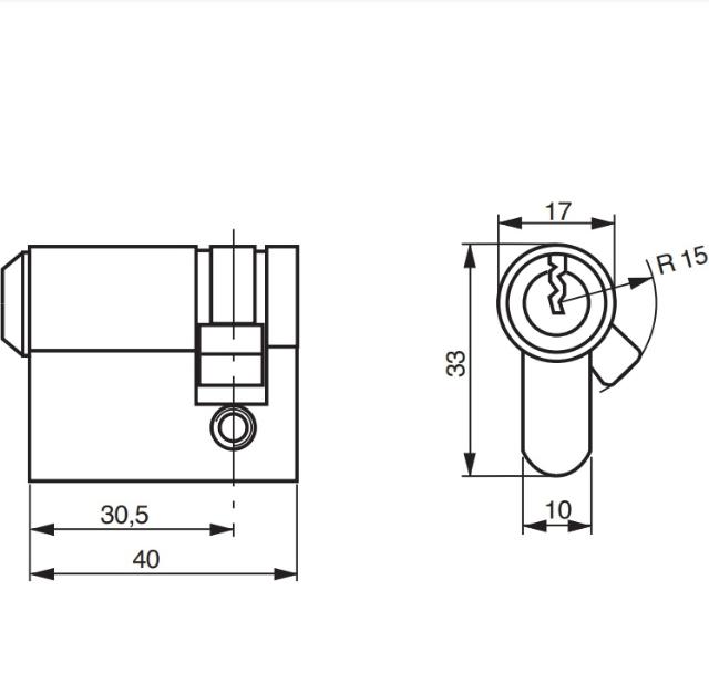 Ruko cylinder RB1600 +0 Rustfrit look