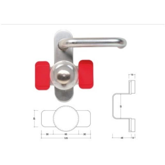 Dørvogt Dæksel for vrider type F 125/65/48 mm