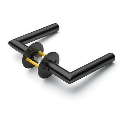 Randi Line 18 dørgreb 702424 F massiv roset CC30, sort PVD