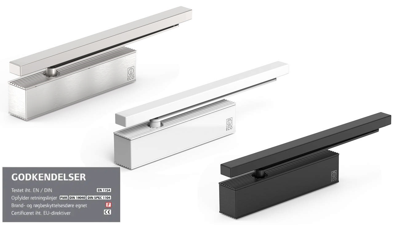 ECO dørlukker TS-62 B 2-5 m/ glideskinne GS-H, sølv