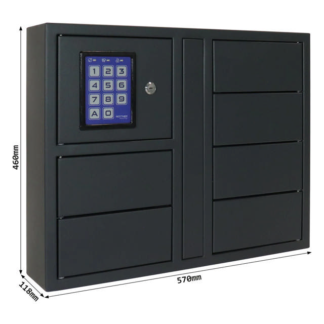 Rottner nøgleskab m. el-kodelås, Depot 6 bokse