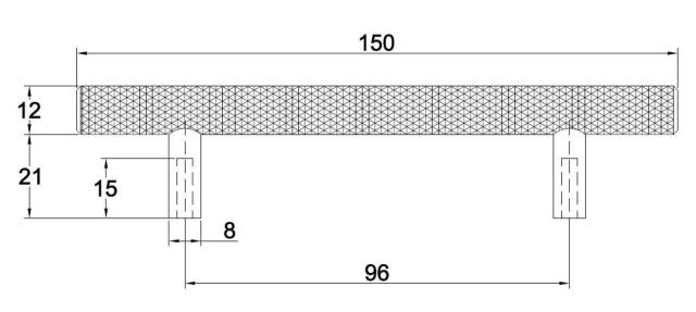 Møbelgreb Grip, cc 96mm Satineret Messing