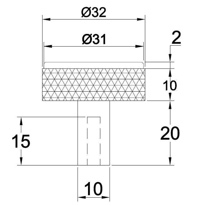 Møbelknop Grip ø32x12mm Satineret Messing