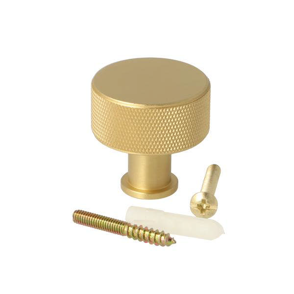 Møbelknop Grip ø32x15mm Satineret Messing