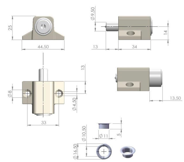 Siso vindueslås 280 hvid ensluk.(D20)