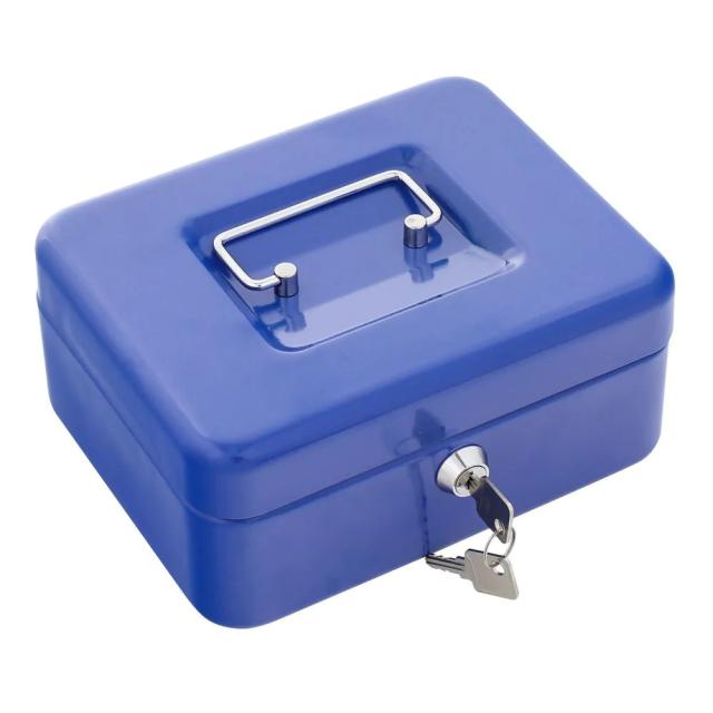 Comsafe money box size 2 3-compartment blue 90x200x165mm