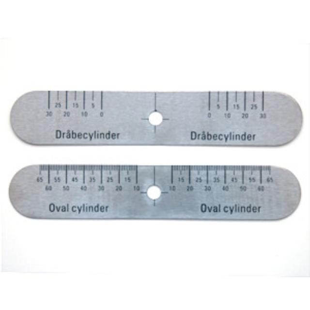 Door thickness gauge for drop and oval cyl.