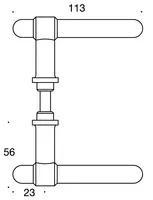 Randi door handle P302496AB mass rosette CC38 wood screws, pole. Mass