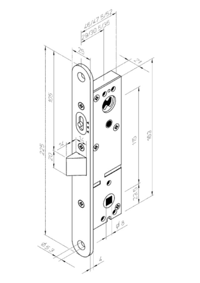 Assa låsekasse LC300-35 H (990530)