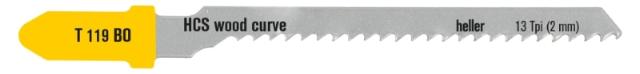 Heller jigsaw blade 50mm for soft wood, pk a 5. T119BO