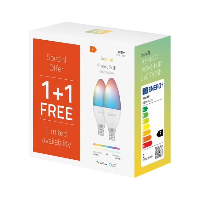 Smart Bulb 4.5W RGB & CCT (E14) V2, Promo Pack