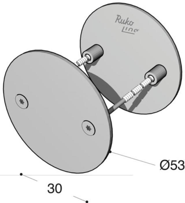 Ruko-Line blind rosette, set, internal and external CC30, M4 screws