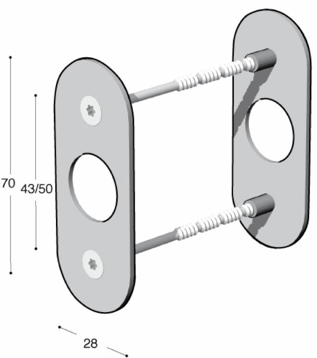 Ruko-Line door handle rosettes narrow. c:50mm incl. wood screws