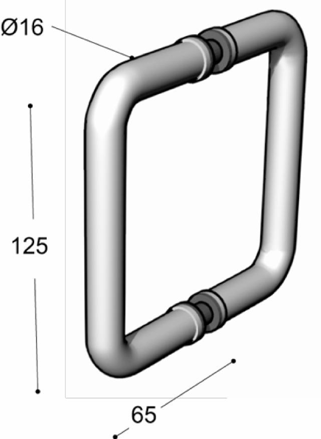 Ruko-Line Door handle straight 16x125mm