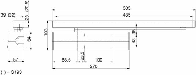 Abloy door closer DC700 EN3-6 w/slide rail, White (2018)