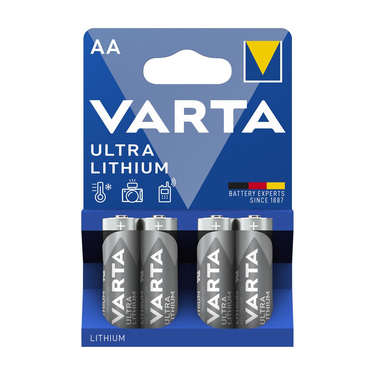 Varta Ultra Lithium AA 4 stk pakning