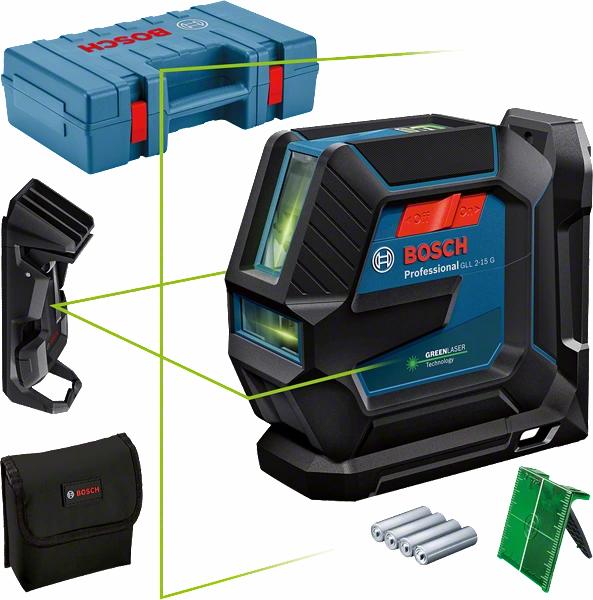 Bosch line laser GLL 2-15 G in case with accessories