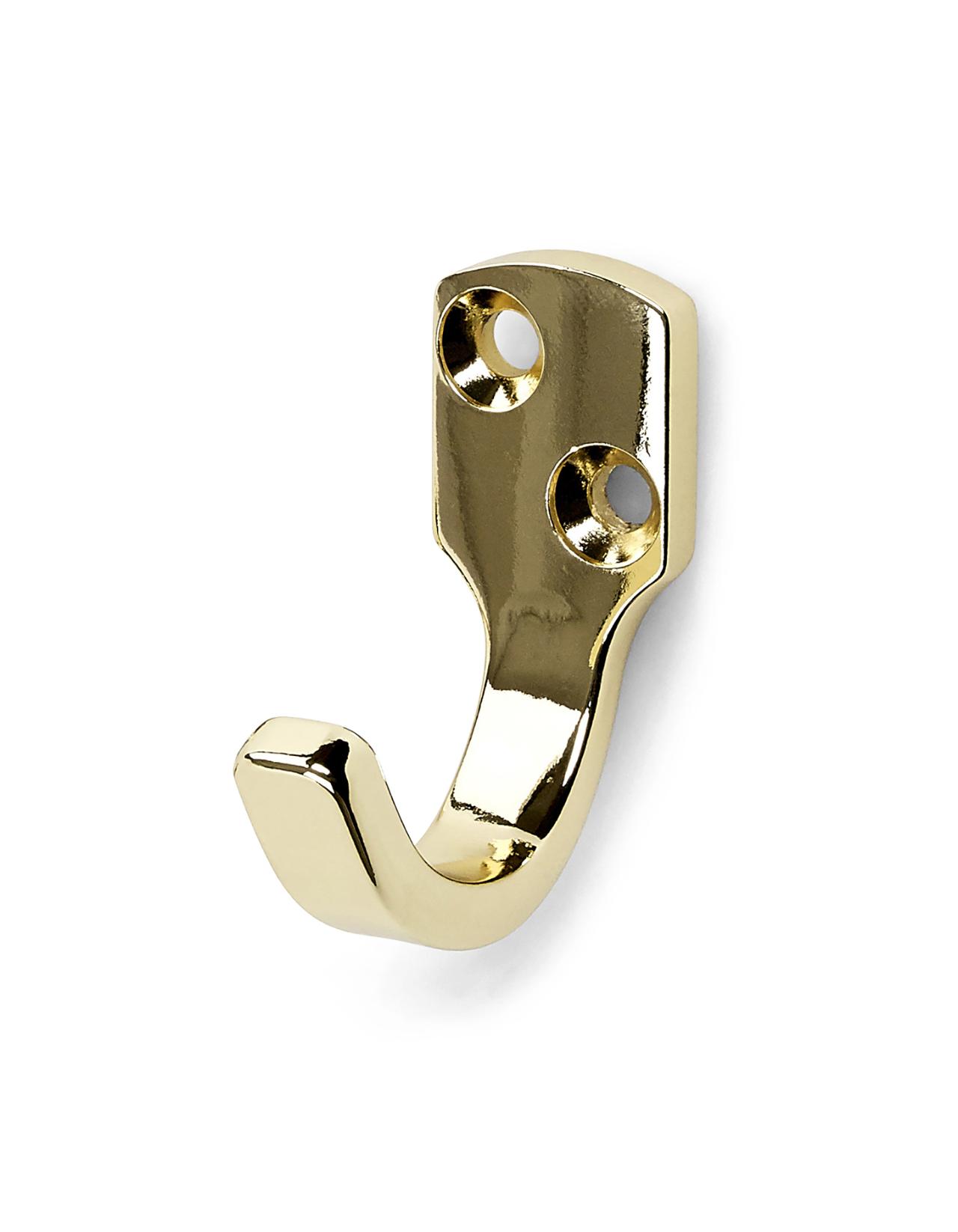 Nice coat hook in polished brass, large quantities in stock
